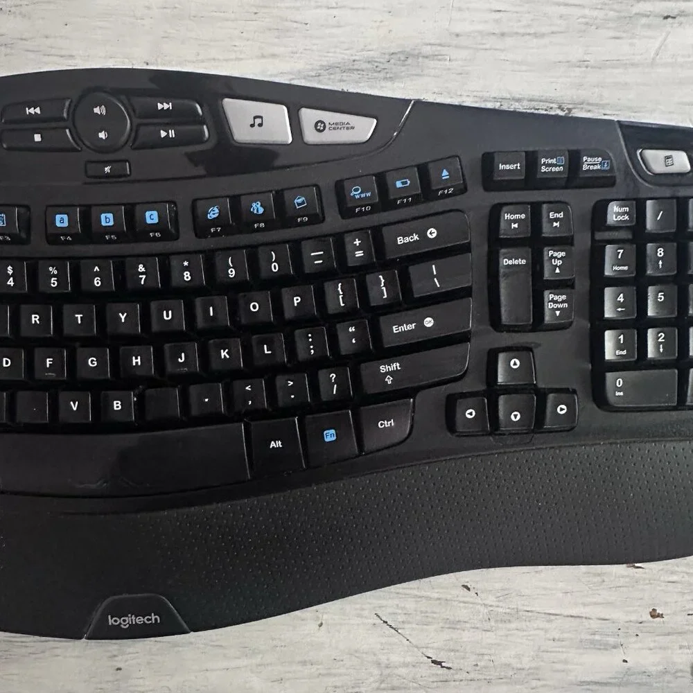 Logitech Wireless Wave K350 Ergonomic Keyboard w/ Palm Rest, NO Receiver